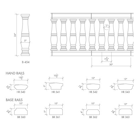 Alkusari Stone: Baluster B454